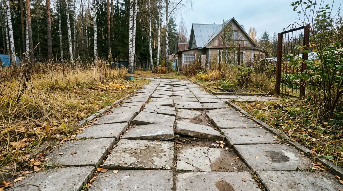 Просевшая тротуарная плитка