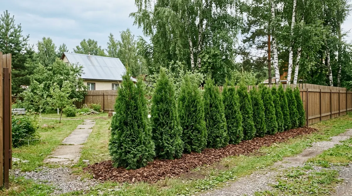 Хвойные под снегом зимой